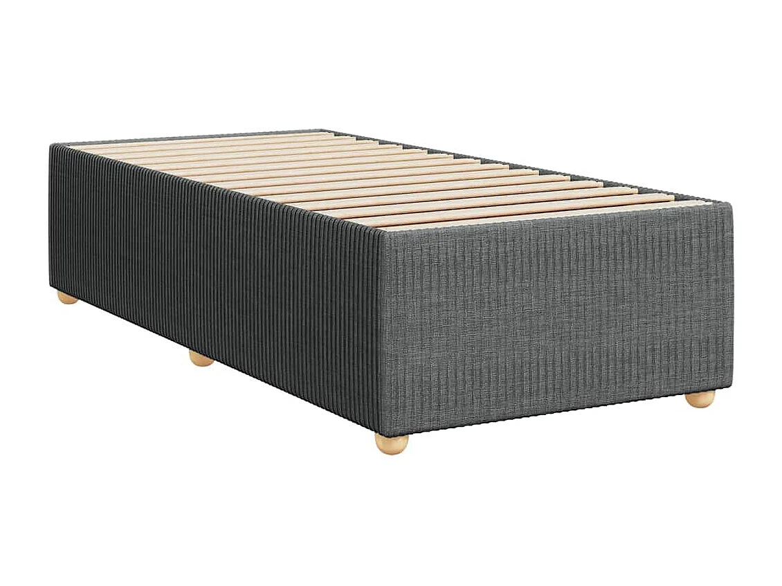 Einzelbett | Bettgestell | Boxspringbett mit Matratze Dunkelgrau 90x200 cm Stoff SHL180797