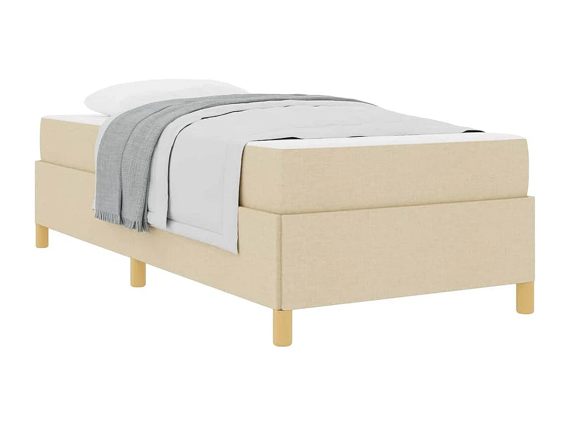 Cama de solteiro-Cama de adulto-Estrutura da Cama com colchão Creme 100 x 200cm tecido SHL397555