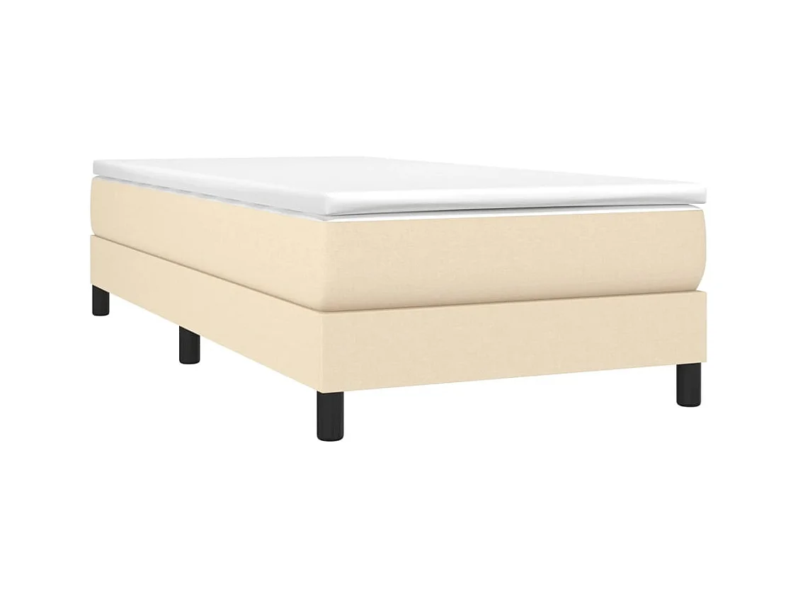 Lit simple-Lit adulte-Sommier à lattes de lit avec matelas Crème 80x200 cm Tissu
