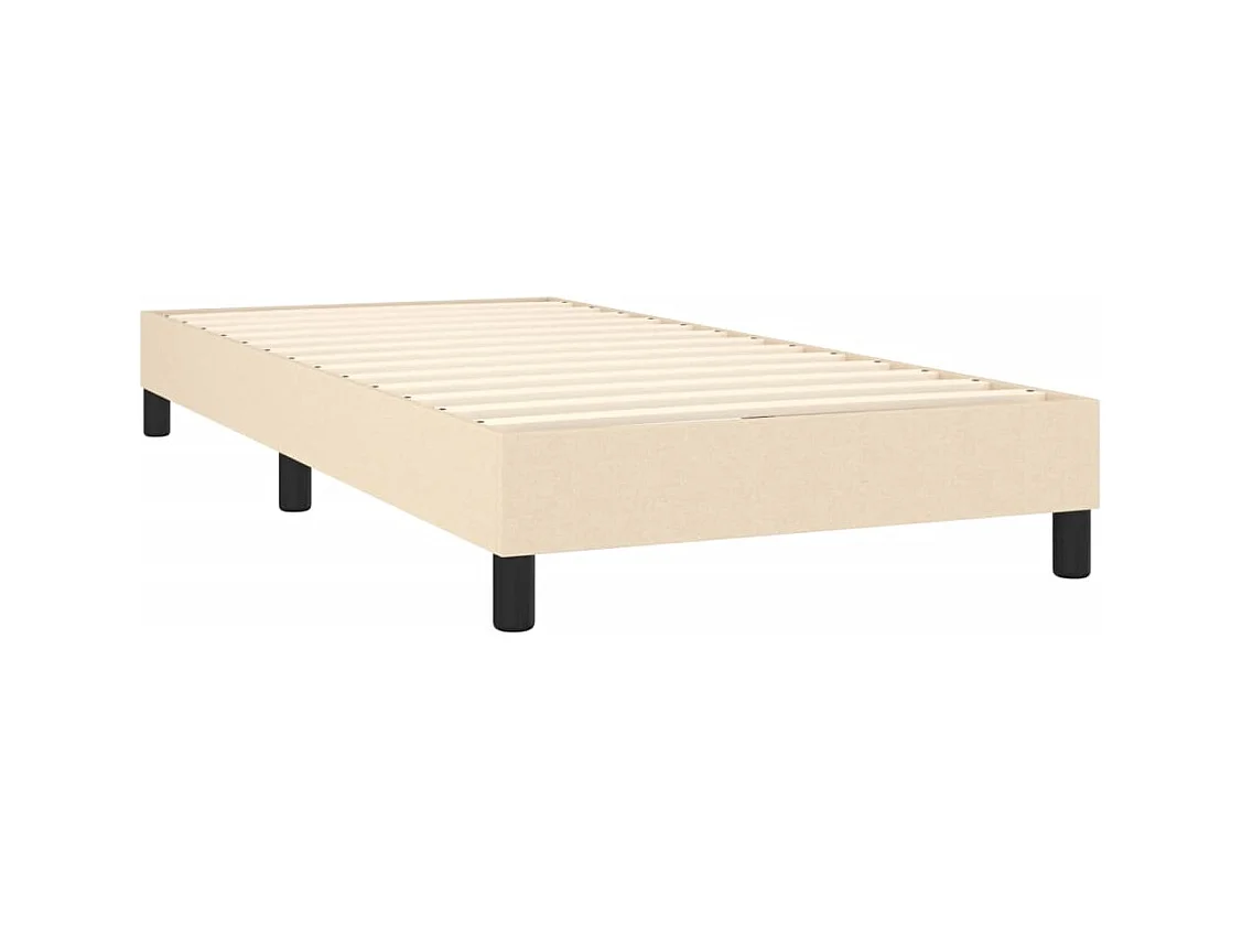 Lit simple-Lit adulte-Sommier à lattes de lit avec matelas Crème 80x200 cm Tissu