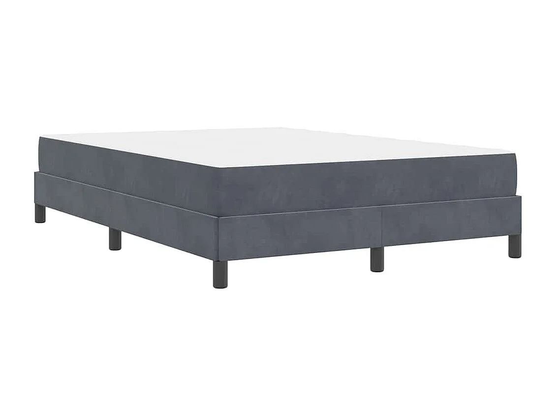 Lit double-Lit adulte-Lit boxspring avec matelas Gris foncé 160 x 200 cm Velours