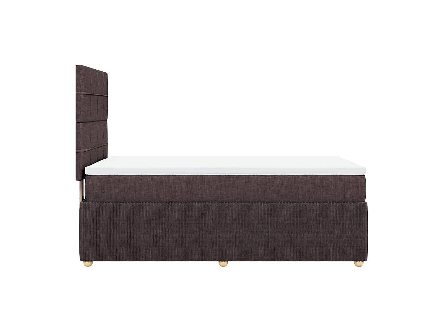 Einzelbett | Bettgestell | Boxspringbett mit Matratze Dunkelbraun 80x200 cm Stoff SHL326827