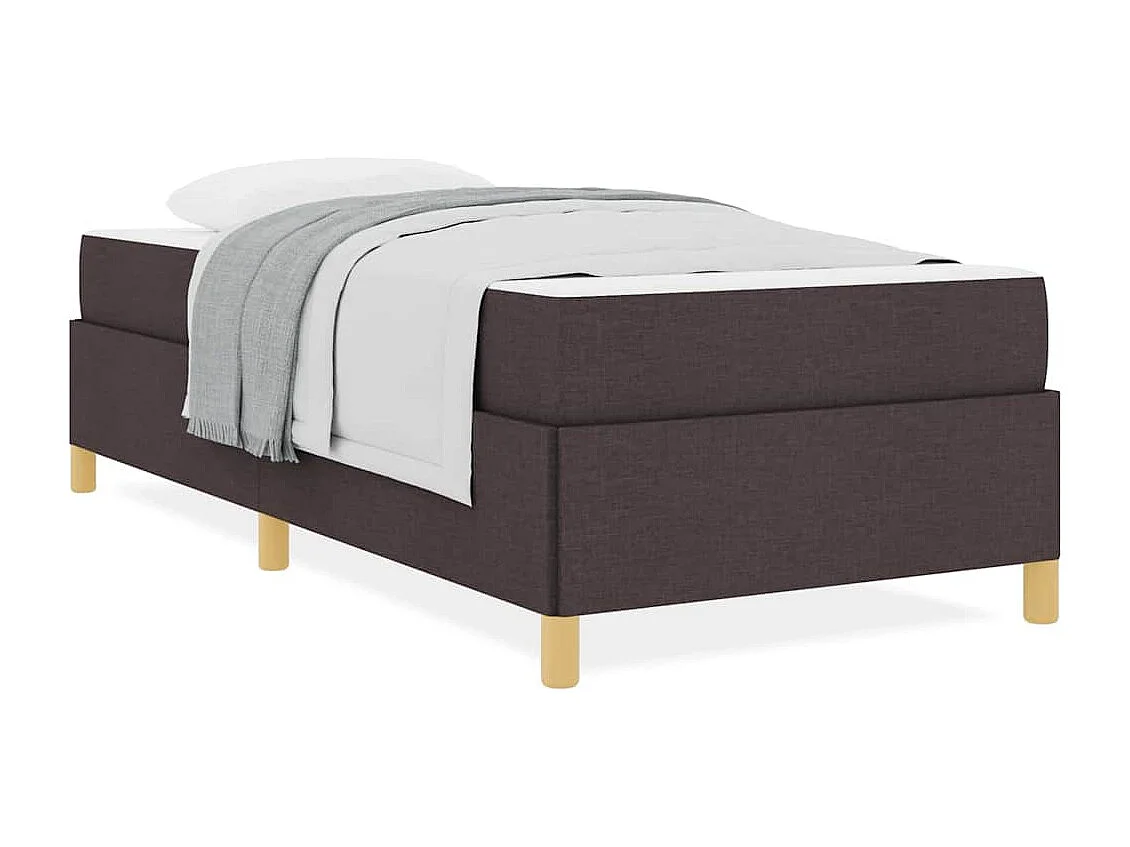 Einzelbett | Bettgestell | Bettrahmen mit Matratze Dunkelbraun 80x200 cm Stoff SHL255956