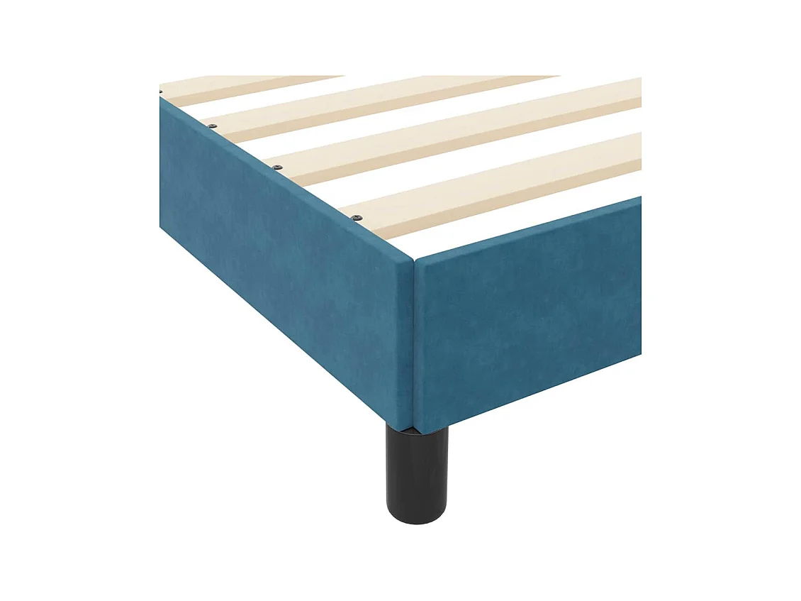 Lit simple-Lit adulte-Lit boxspring avec matelas Bleu foncé 90 x 190 cm Velours