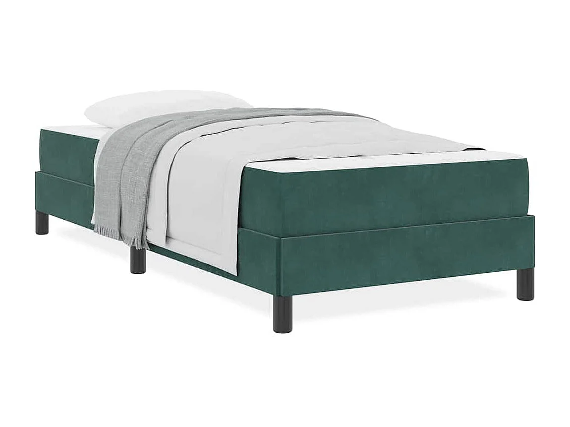Einzelbett | Bettgestell | Boxspringbett mit Matratze Dunkelgrün 100x200 cm Stoff SHL890588