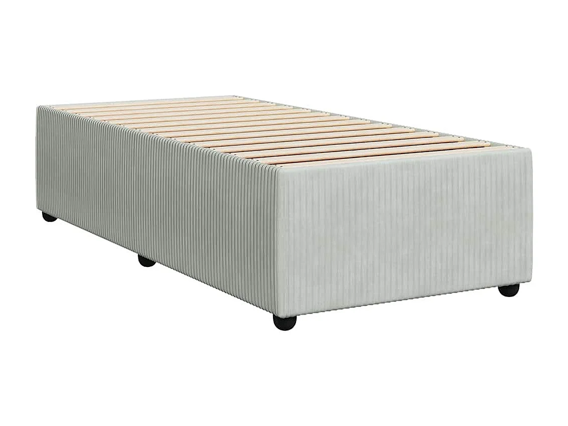 Einzelbett | Bettgestell | Boxspringbett mit Matratze Hellgrau 80x200 cm Samt SHL782389