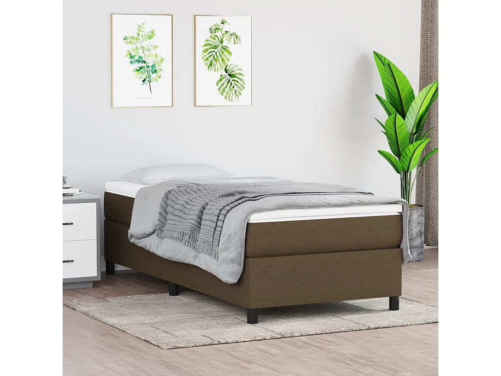 Lit simlpe adulte-Sommier à lattes de lit avec matelas Marron foncé 90x200 cm