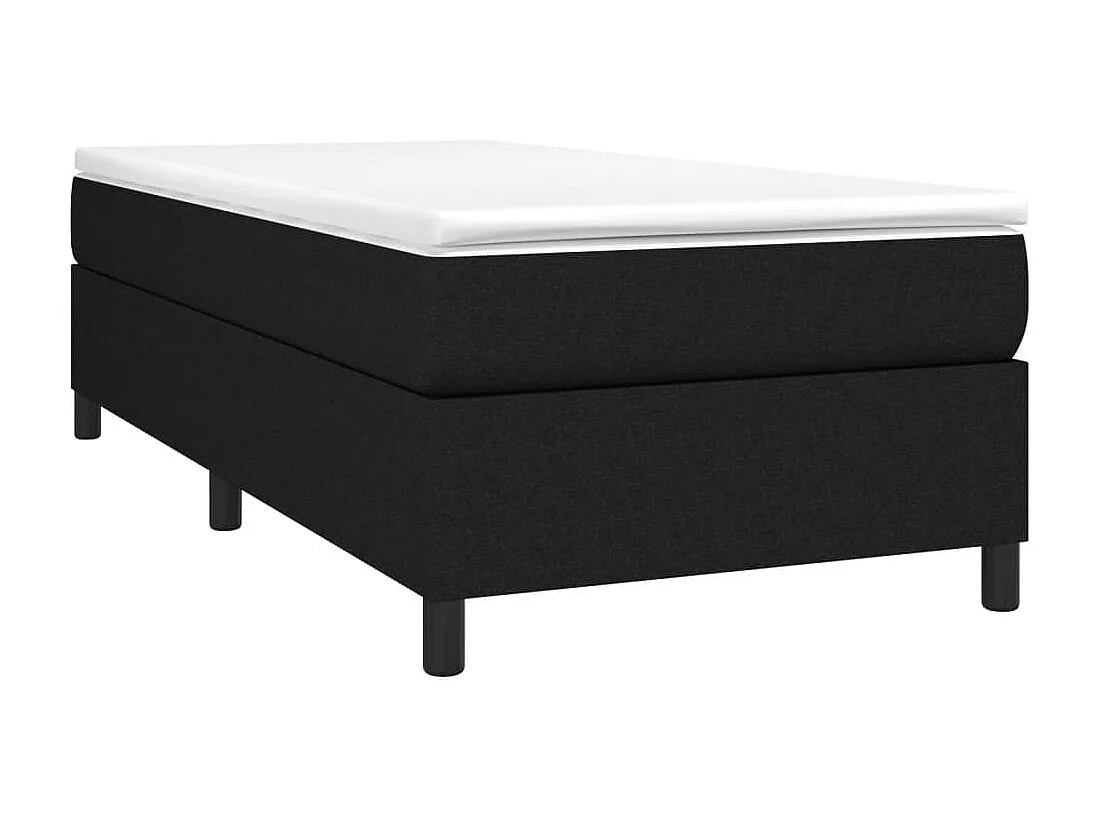 Cama individual | Cama para adultos | Cama box spring con colchón tela negro 100x200 cm SHL11208