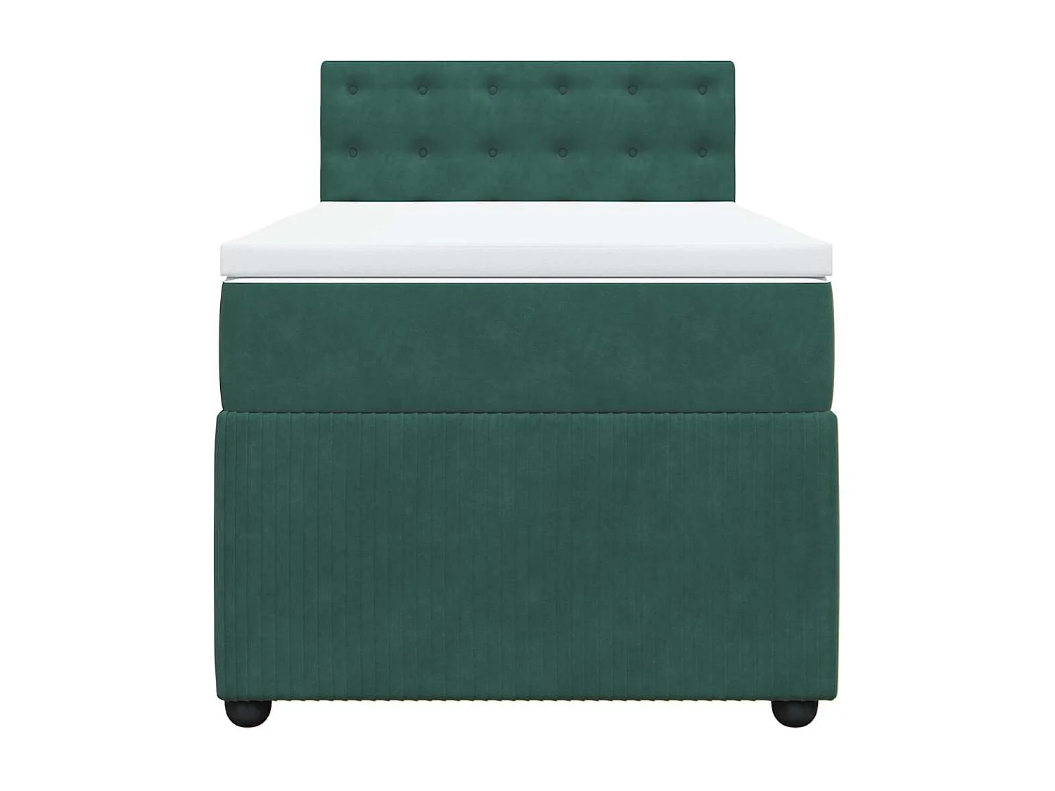 Cama de solteiro | Cama de adulto | Cama com molas/colchão 80x200cm veludo verde-escuro SHL89038