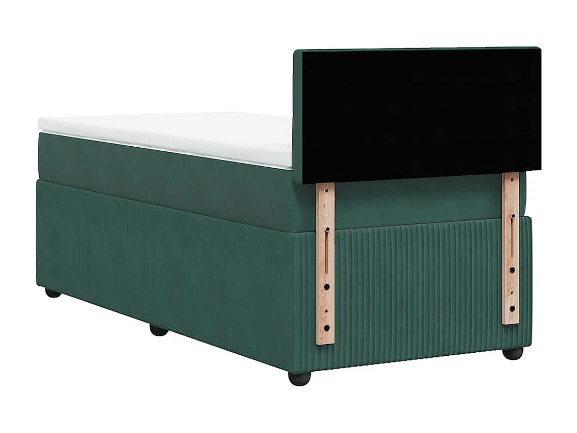 Cama de solteiro | Cama de adulto | Cama com molas/colchão 80x200cm veludo verde-escuro SHL89038