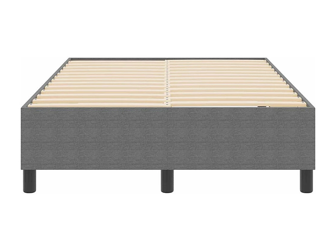 Lit double-Lit adulte-Lit à ressorts Gris clair 120 x 190 cm Tissu en velours côtelé