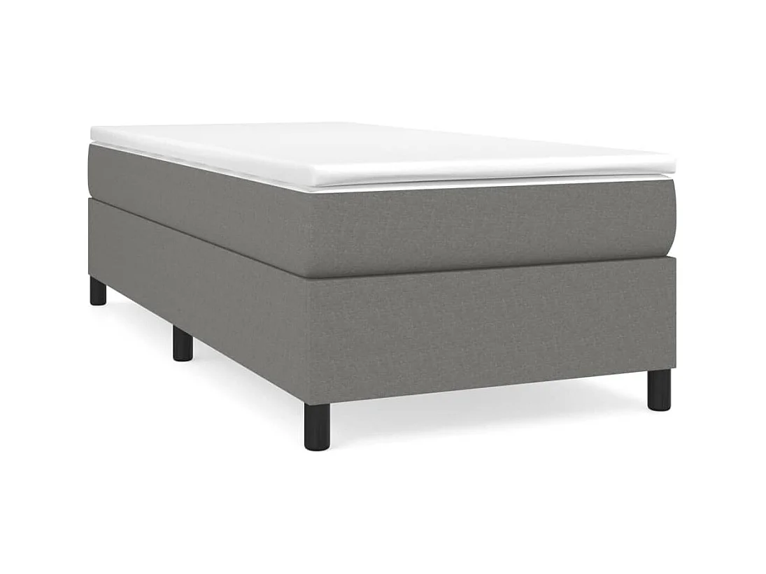 Lit simple-Lit adulte-Sommier à lattes de lit avec matelas Gris foncé 100x200cm Tissu