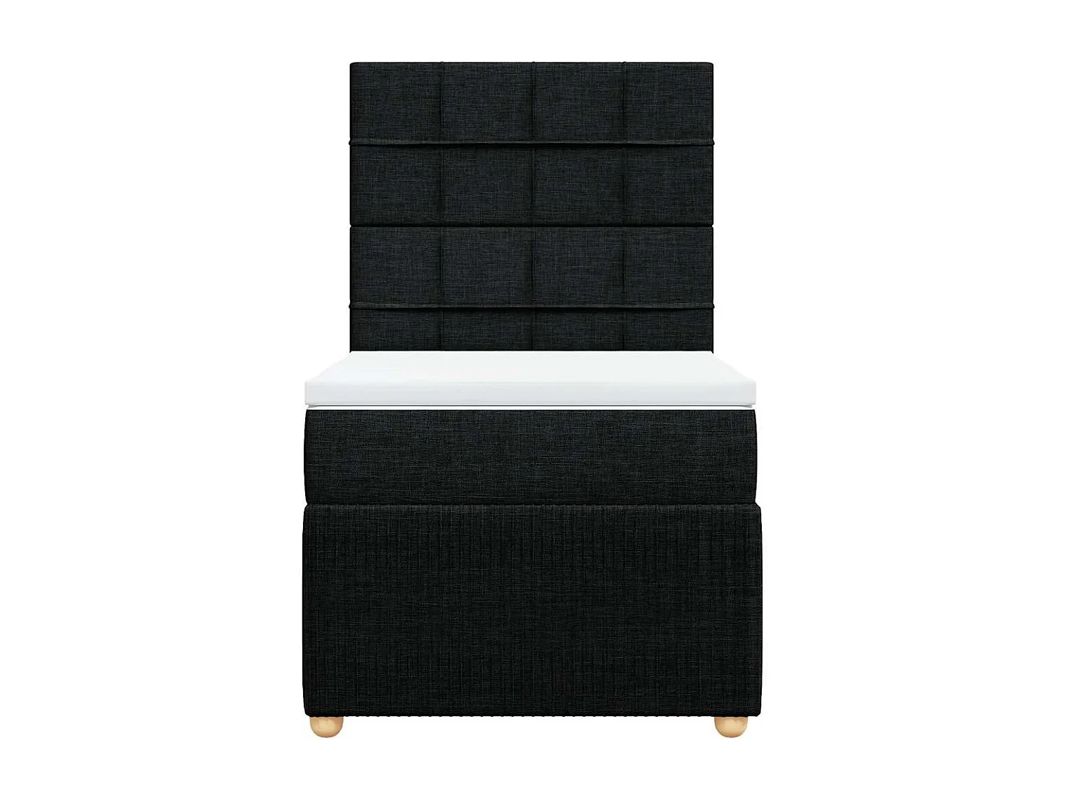 Einzelbett | Bettgestell | Boxspringbett mit Matratze Schwarz 100x200 cm Stoff SHL515883