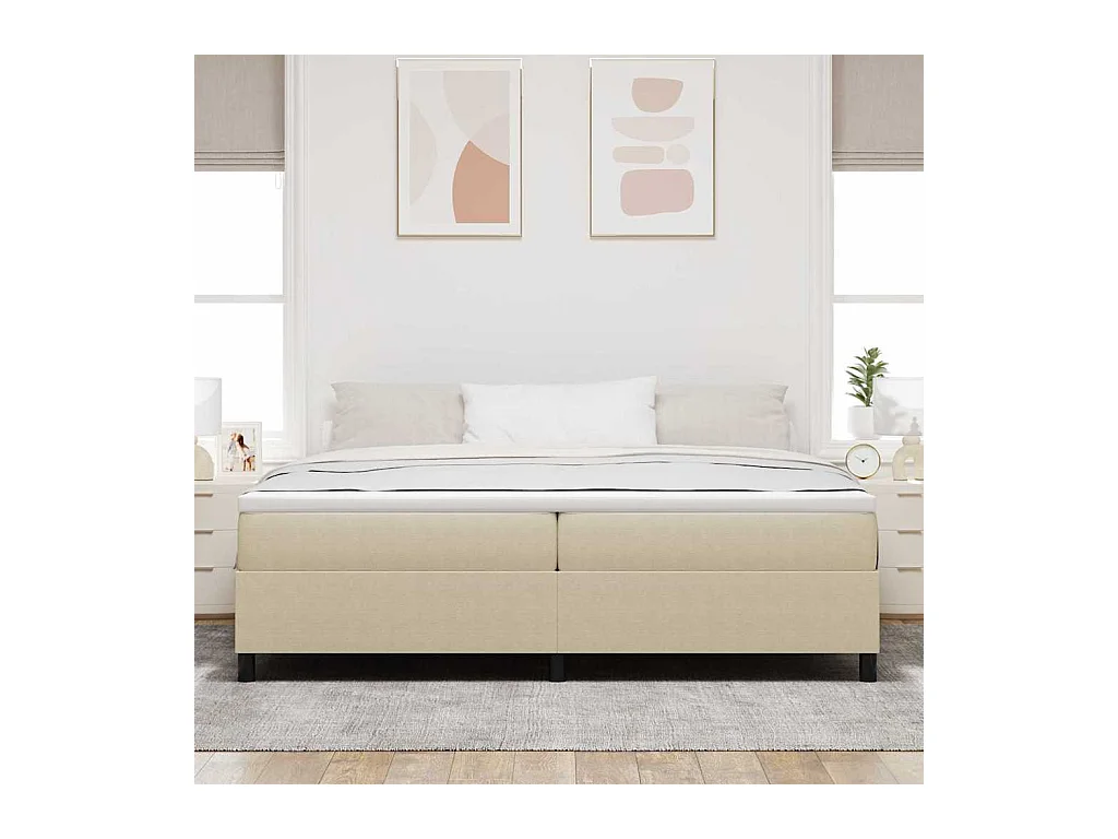 Lit double-Lit adulte-Lit à ressorts Vert gris 200 x 200 cm Tissu en velours côtelé