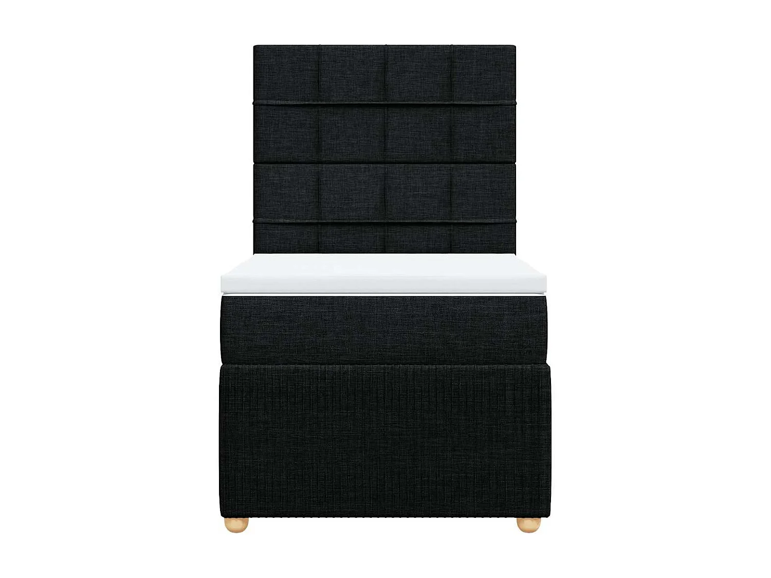 Einzelbett | Bettgestell | Boxspringbett mit Matratze Schwarz 90x200 cm Stoff SHL564875