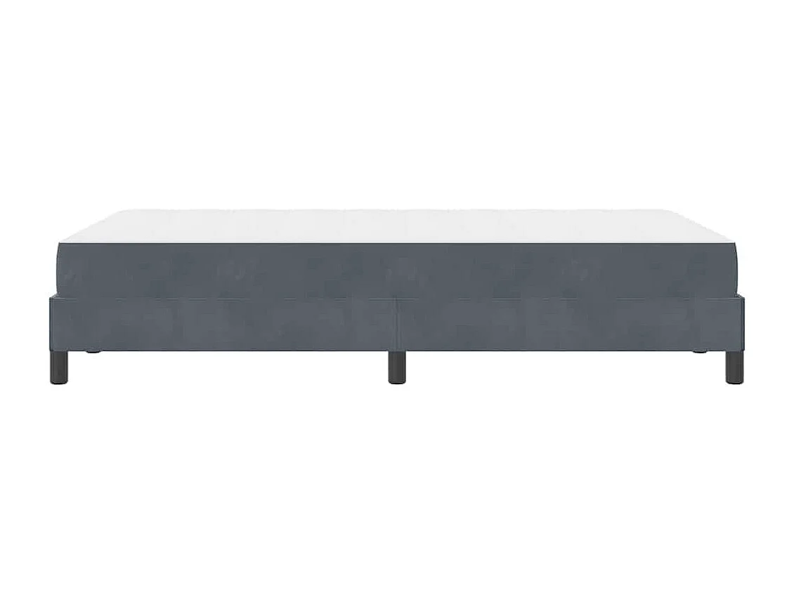 Lit double-Lit adulte-Lit boxspring avec matelas Gris foncé 120 x 200 cm Velours