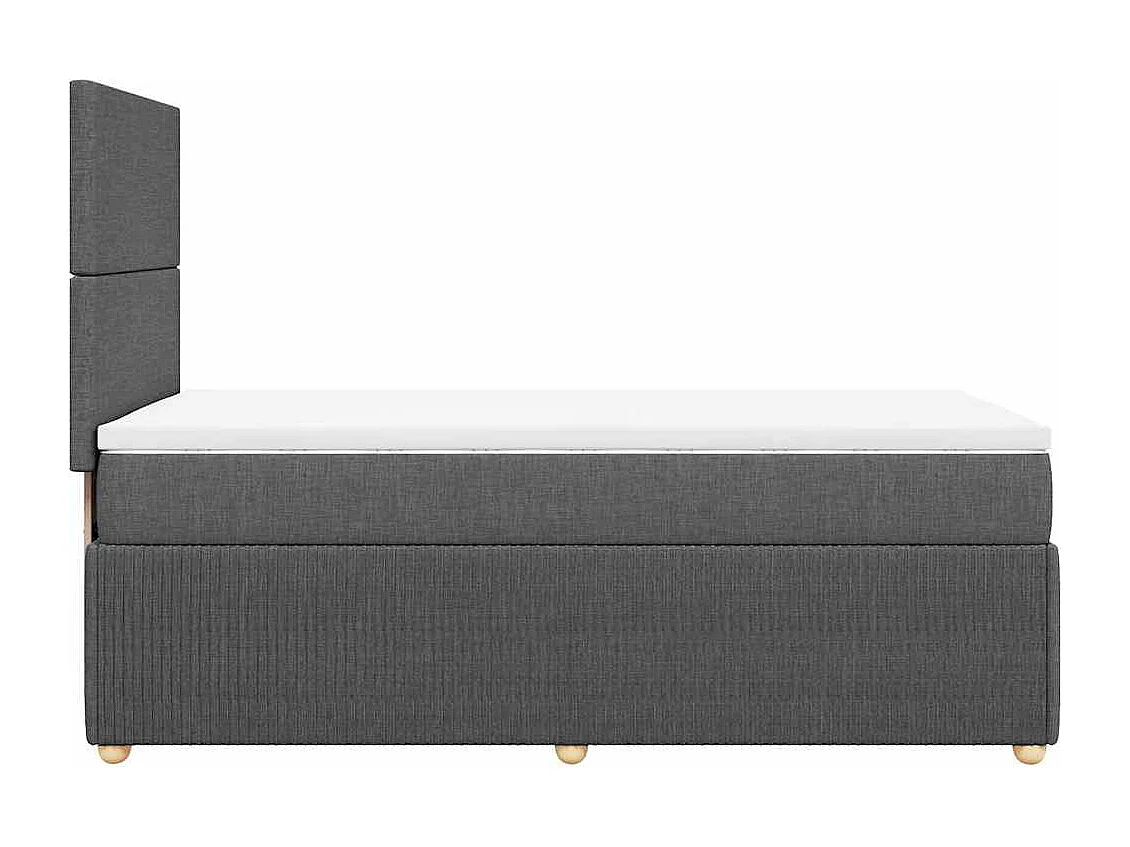 Einzelbett | Bettgestell | Boxspringbett mit Matratze Dunkelgrau 90x200 cm Stoff SHL780441