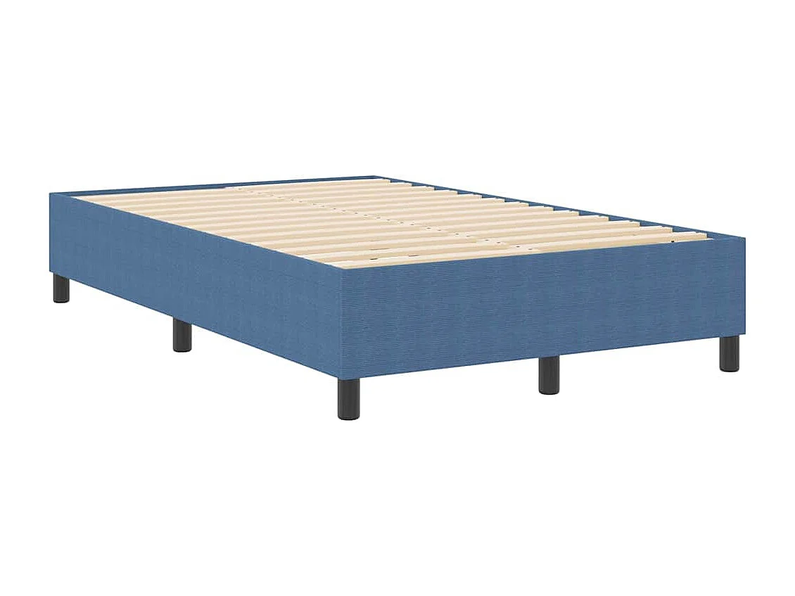 Lit double-Lit adulte-Lit à ressorts Bleu 120 x 200 cm Tissu en velours côtelé