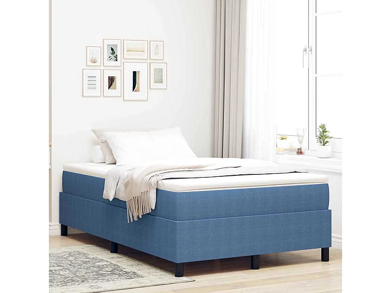 Doppelbett | Bettgestell | Plattformbettgestell Blau 120x200 cm Stoff SHL109300