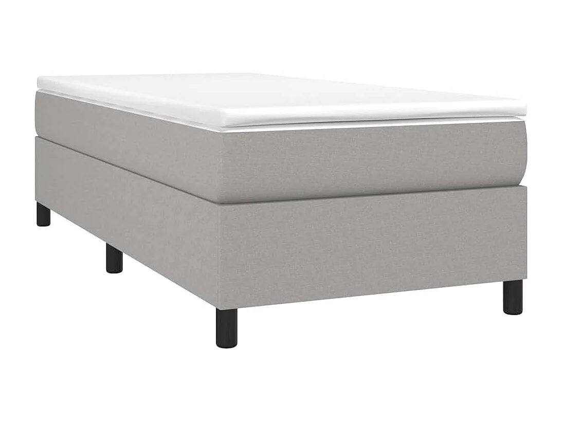 Einzelbett | Bettgestell | Boxspringbett mit Matratze Hellgrau 90x190 cm Stoff SHL402476