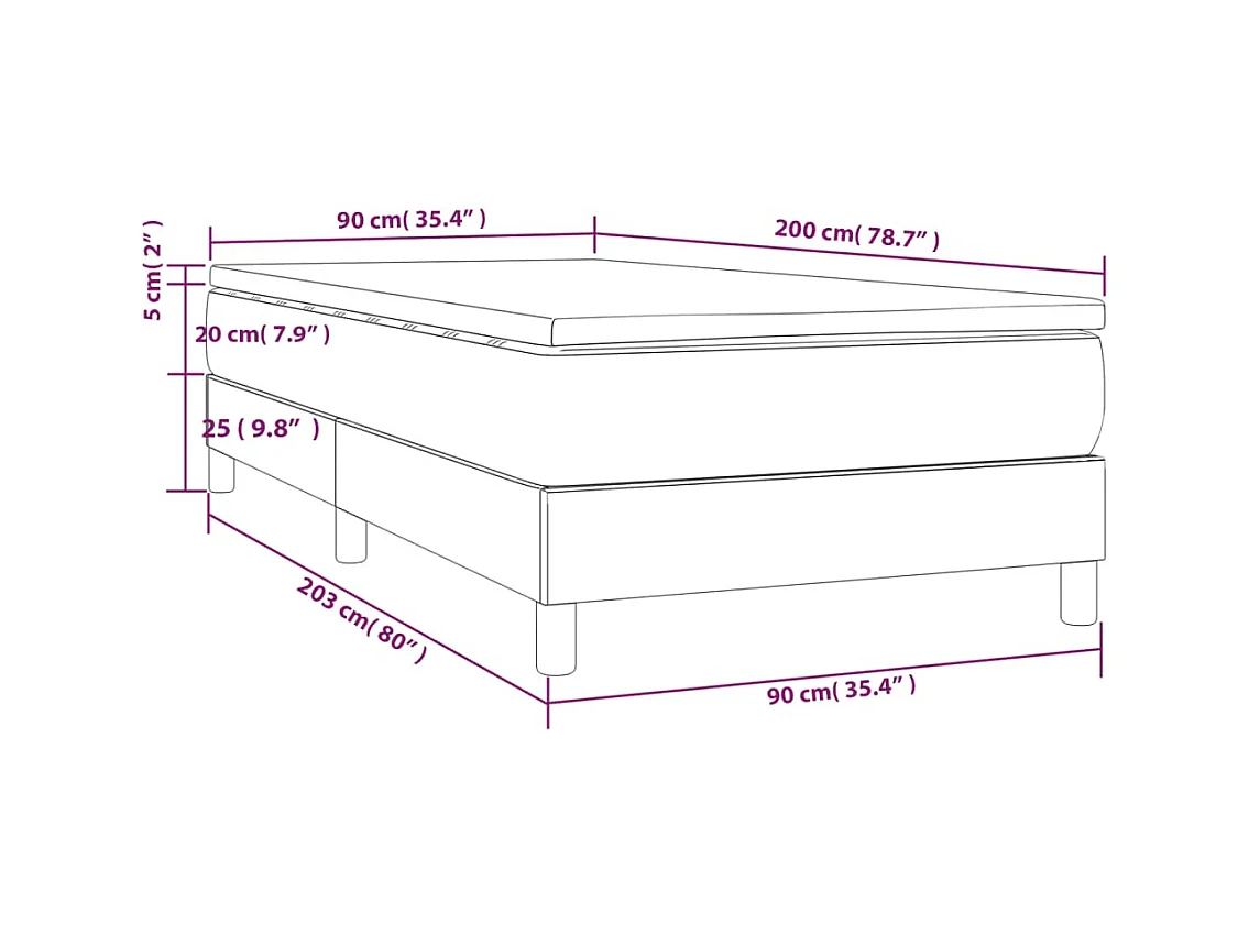 Lit simlpe adulte-Sommier à lattes de lit avec matelas Taupe 90x200 cm Tissu