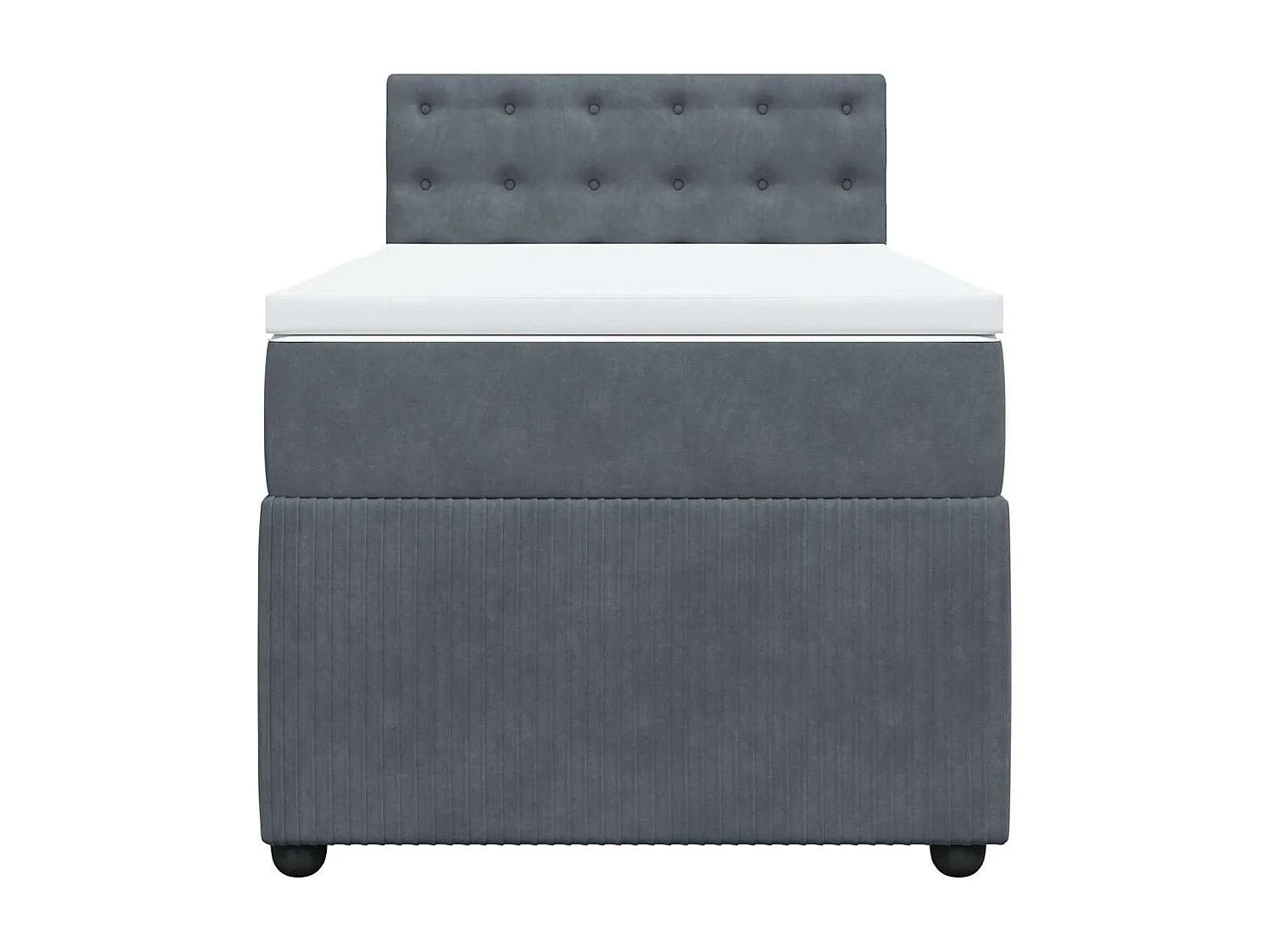 Einzelbett | Bettgestell | Boxspringbett mit Matratze Dunkelgrau 100x200 cm Samt SHL359108