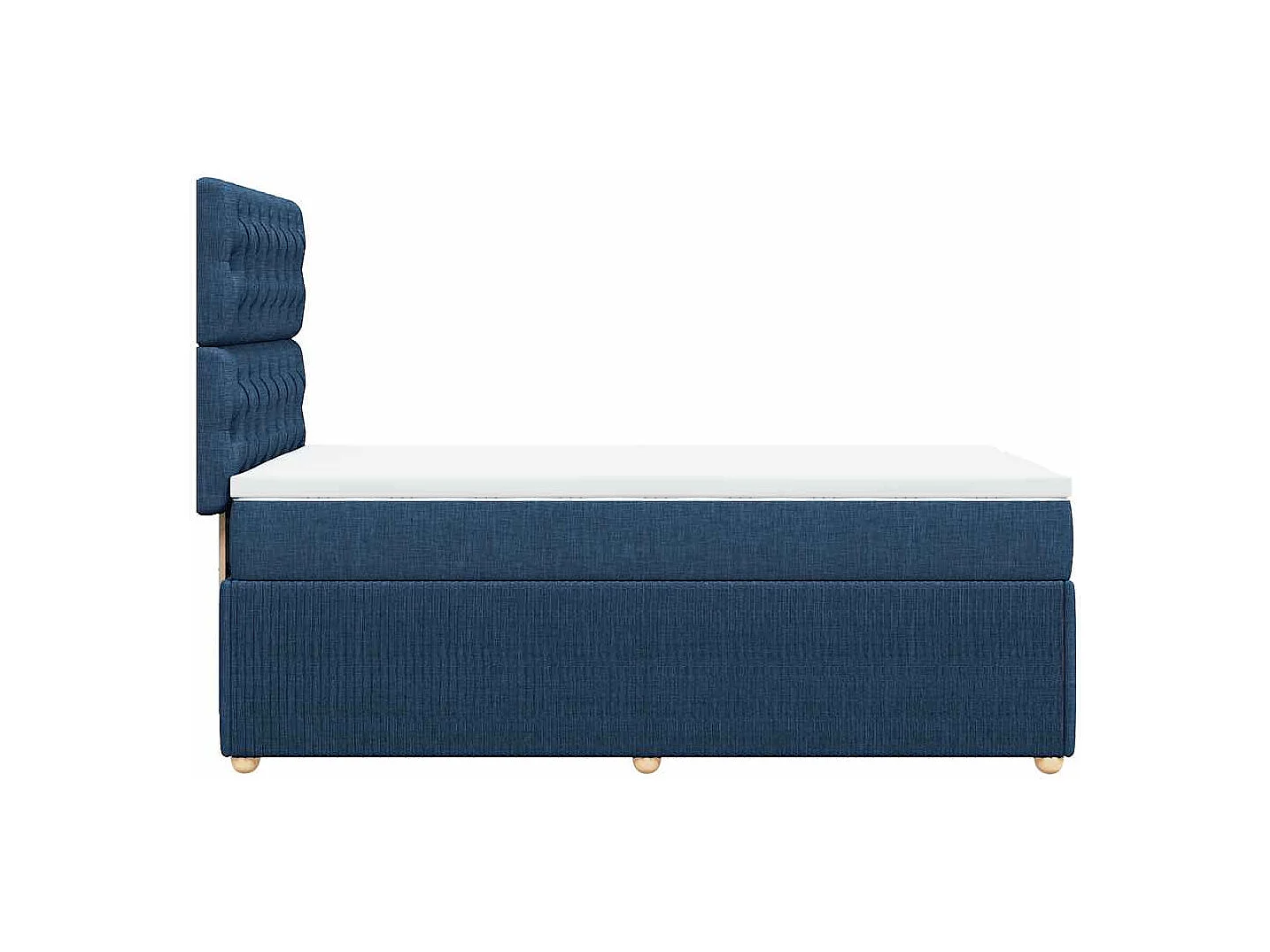 Einzelbett | Bettgestell | Boxspringbett mit Matratze Blau 90x190 cm Stoff SHL595044