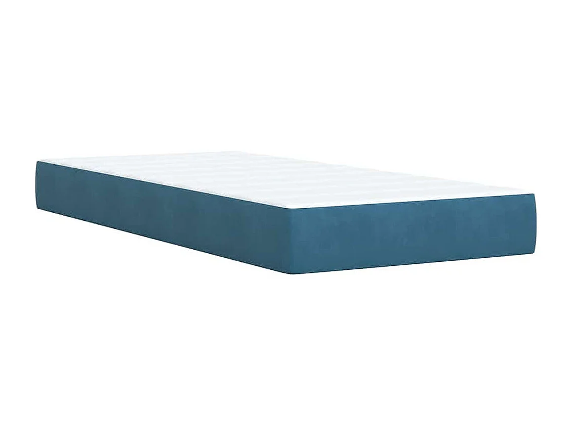 Einzelbett | Bettgestell | Boxspringbett mit Matratze Blau 90x190 cm Samt SHL536