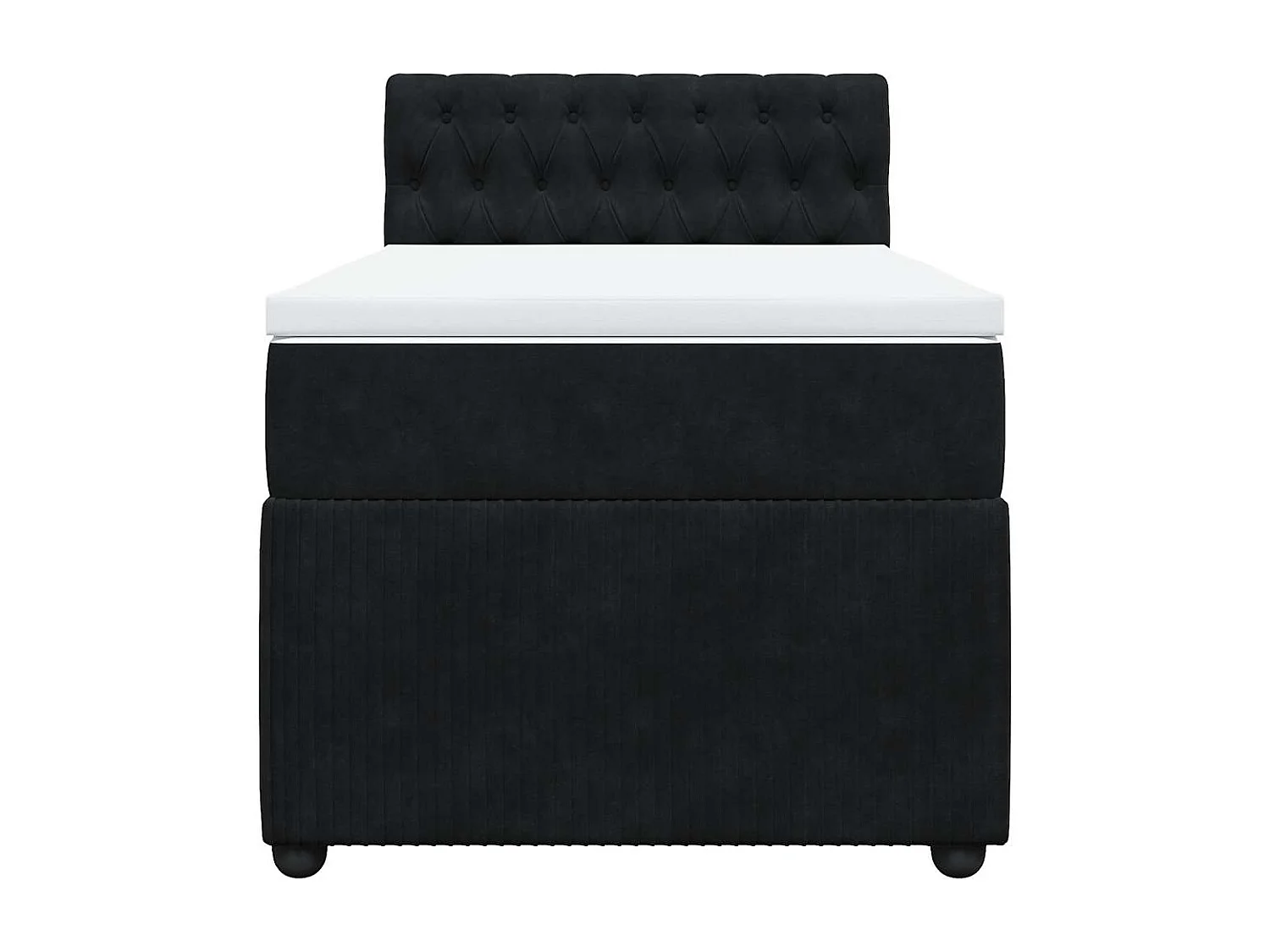 Cama de solteiro | Cama de adulto | Cama com molas/colchão 90x190cm veludo preto SHL181896