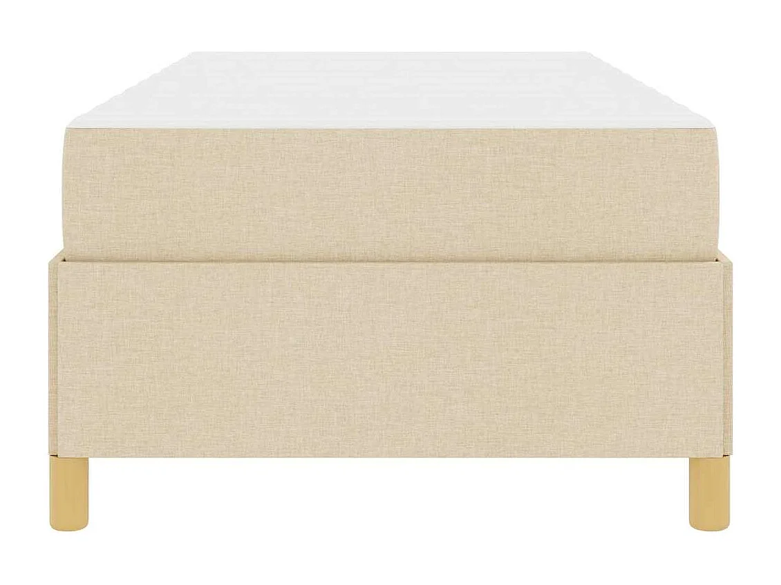 Einzelbett | Bettgestell | Bettrahmen mit Matratze Creme 80x200 cm Stoff SHL931248