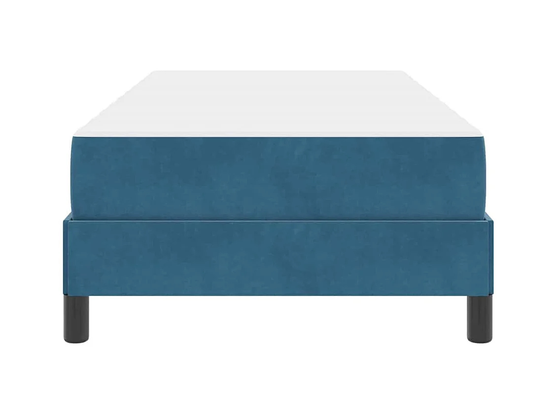 Lit simple-Lit adulte-Lit boxspring avec matelas Bleu foncé 90 x 200 cm Velours
