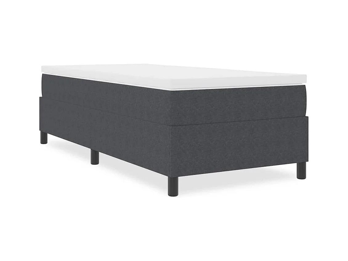 Lit simple-Lit adulte-Lit à ressorts Gris foncé 100 x 200 cm Tissu en velours côtelé