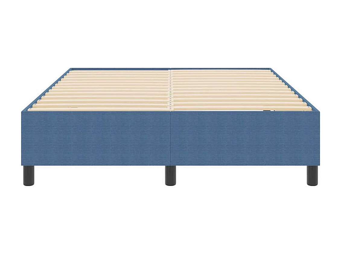 Lit double-Lit adulte-Lit à ressorts Bleu 140 x 200 cm Tissu en velours côtelé