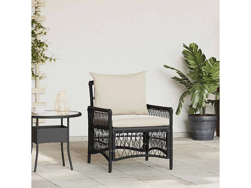 Sedia da Giardino Nero 60 x 70 x 78cm polyrattan