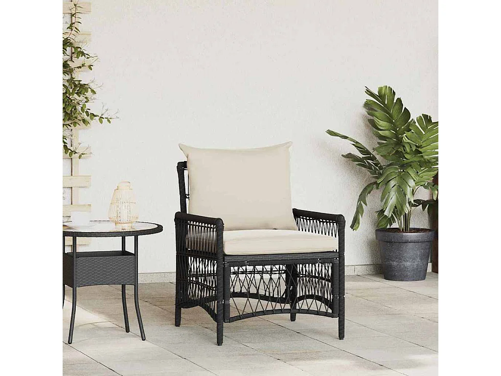 Sedia da Giardino Nero 60 x 70 x 78cm polyrattan