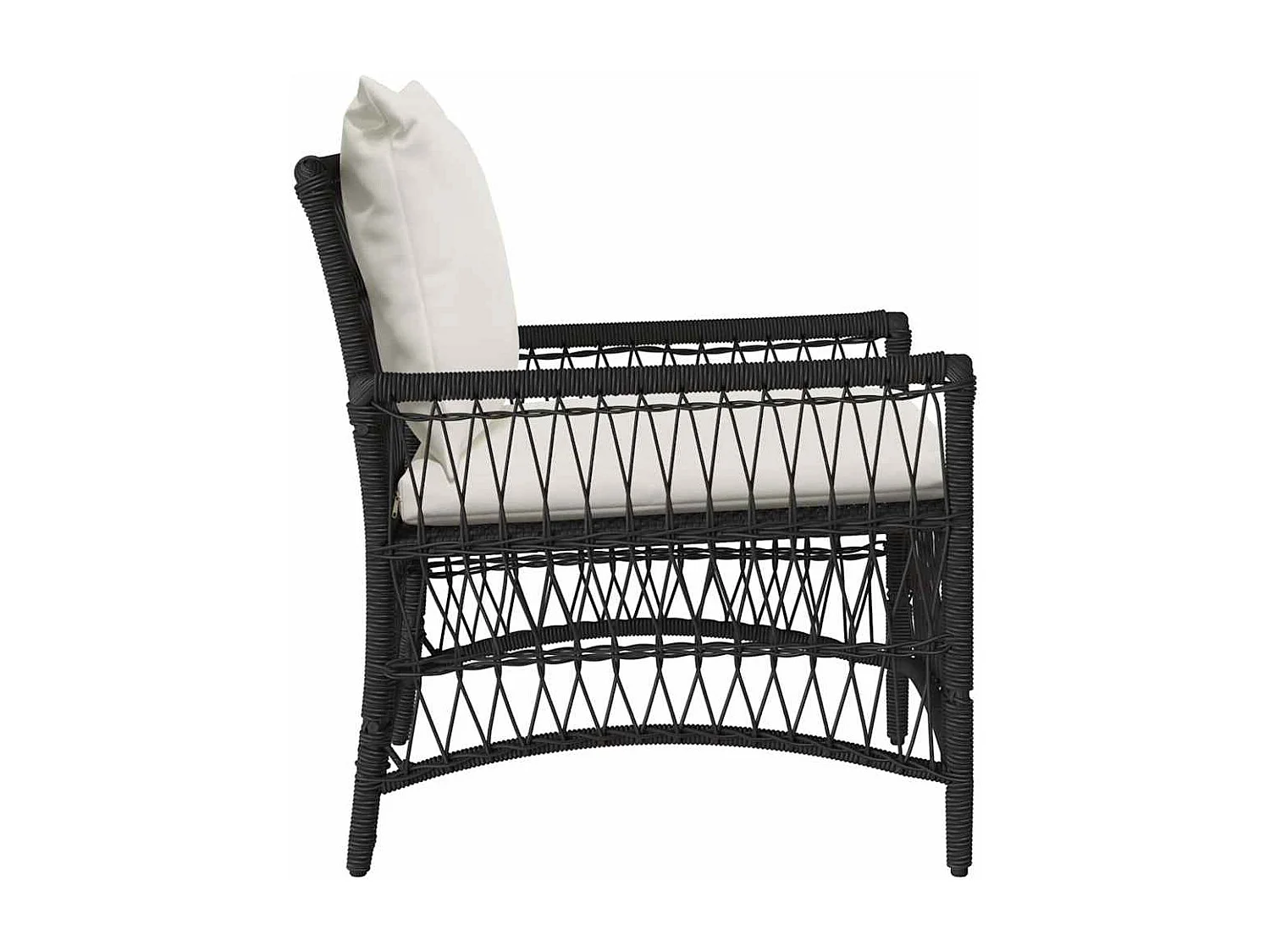 Sedia da Giardino Nero 60 x 70 x 78cm polyrattan