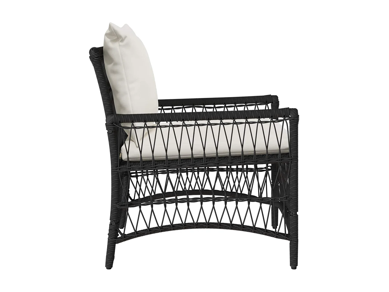 Gartenstuhl Schwarz 60 x 70 x 78 cm Poly-Rattan