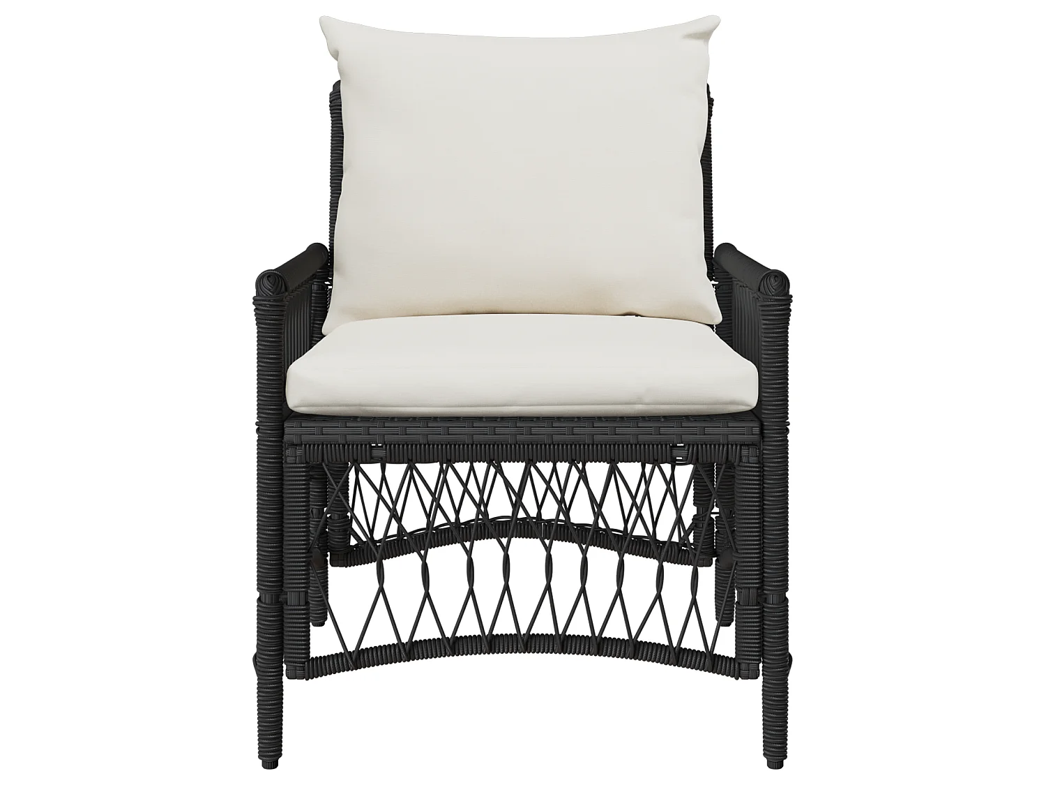 Sedia da Giardino Nero polyrattan
