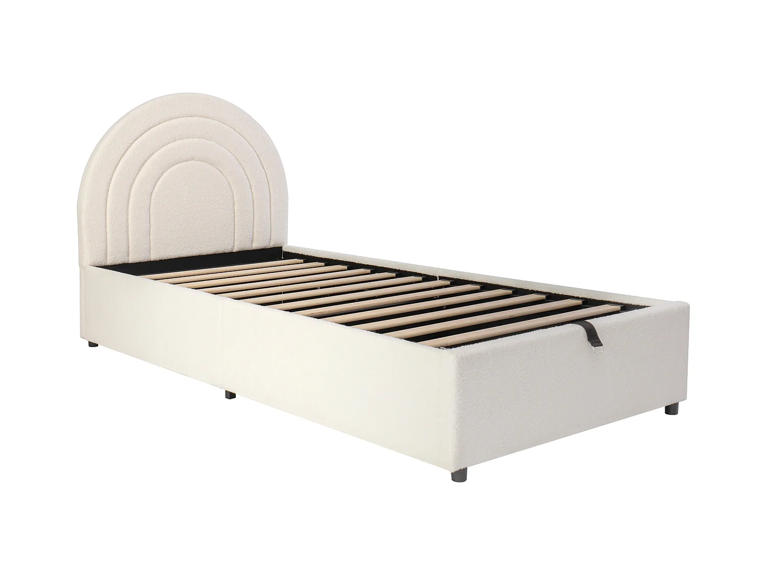 Lit enfant 90x200 cm avec espace de rangement-  bois  - beige (sans matelas)
