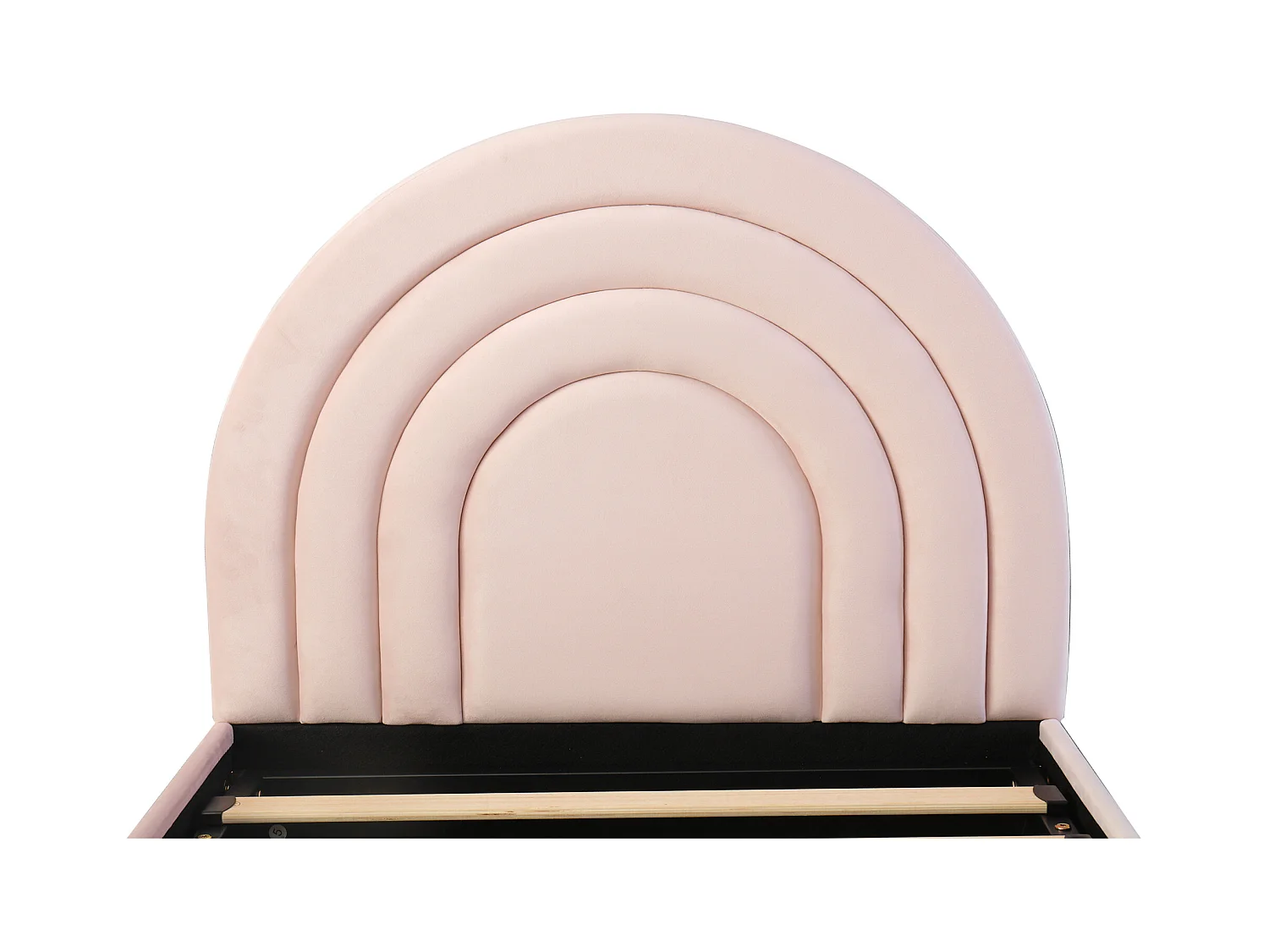 Lit coffre 90x200 cm avec sommier - velours - rose (sans matelas)