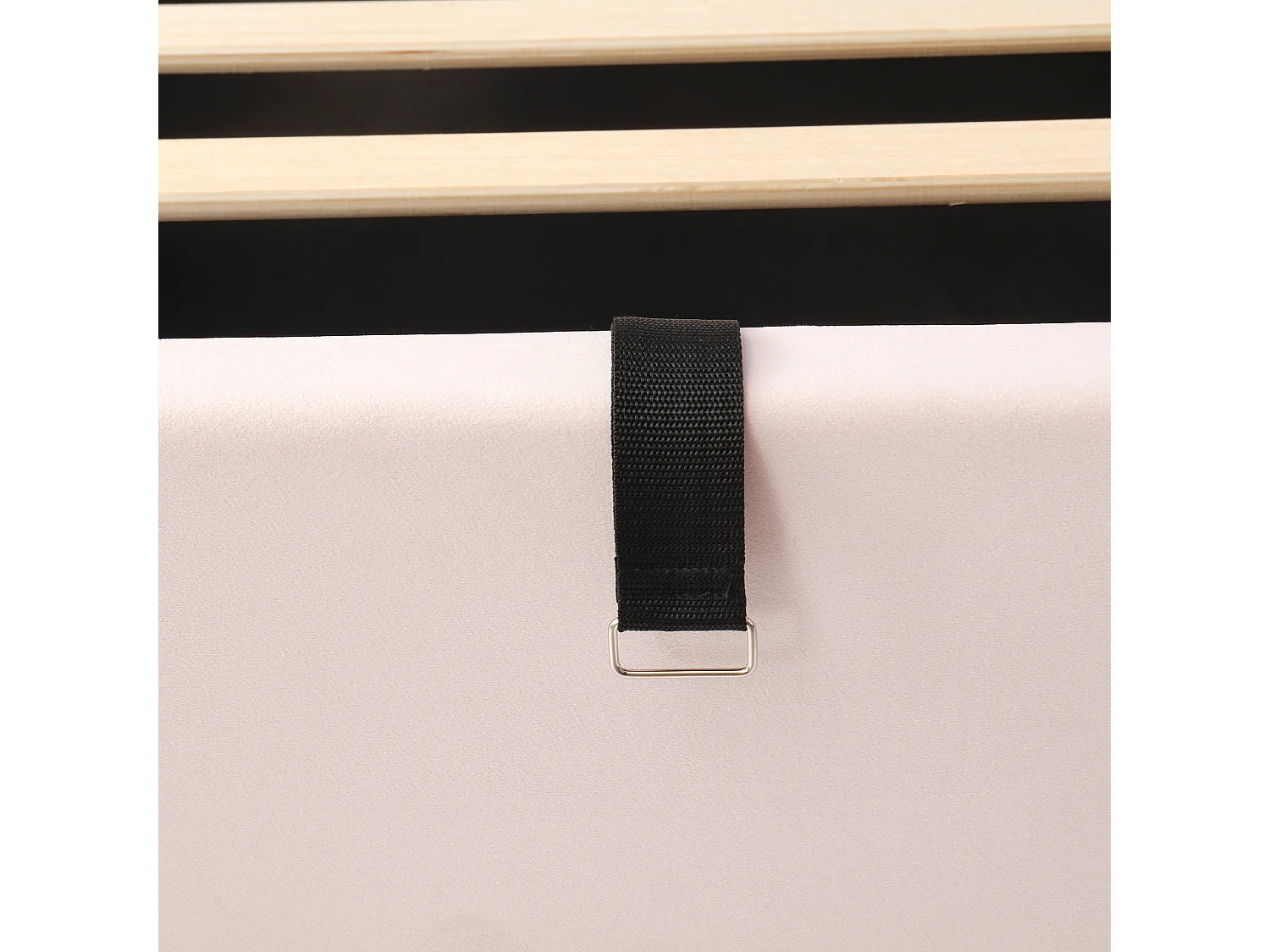 Lit coffre 90x200 cm avec sommier - velours - rose (sans matelas)