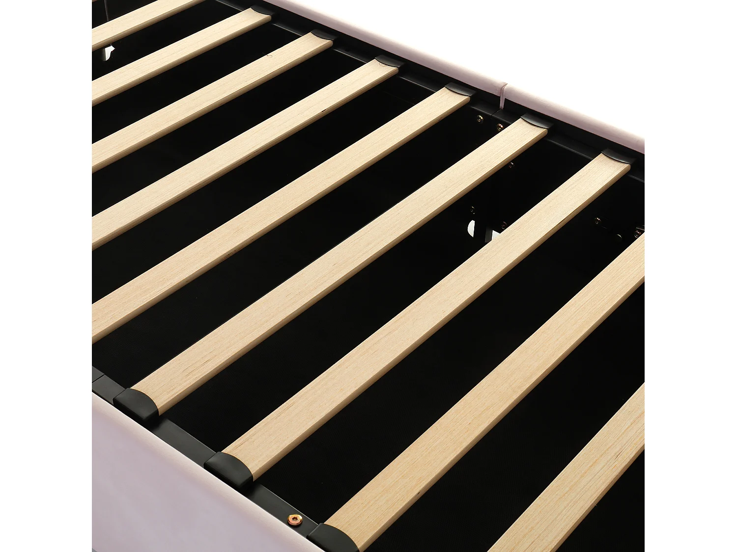 Lit coffre 90x200 cm avec sommier - velours - rose (sans matelas)