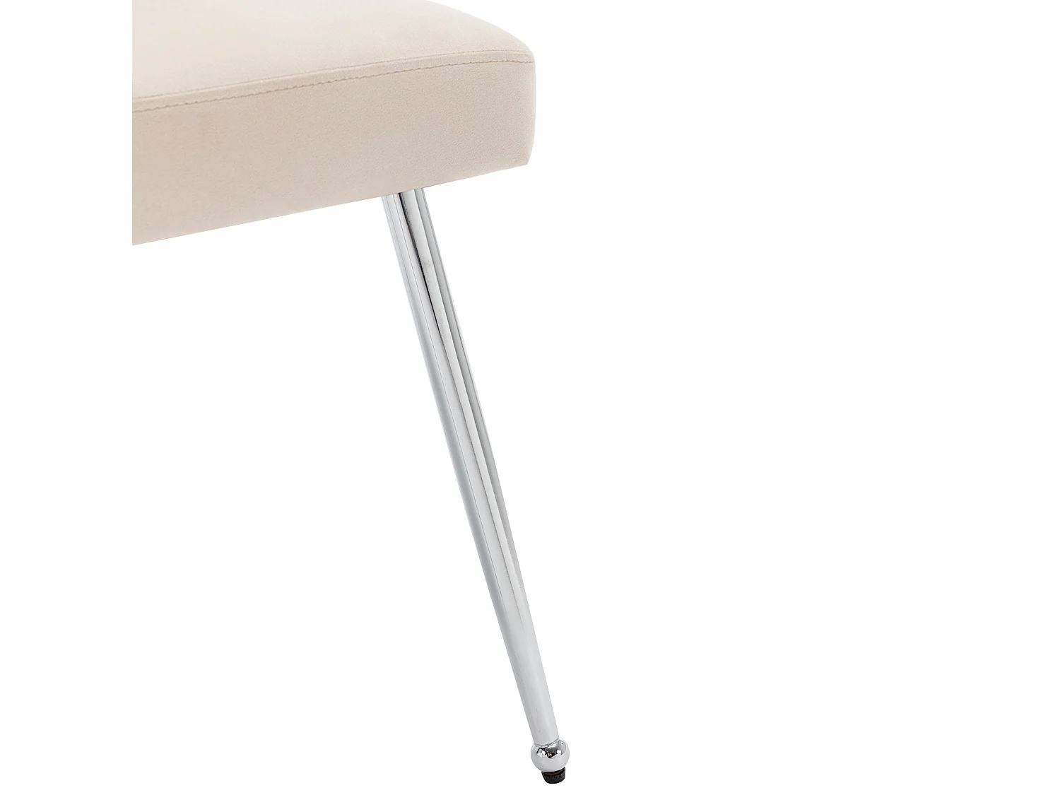 Eetkamerstoelen van fluweel met lendensteun en rugleuning - metalen poten - beige