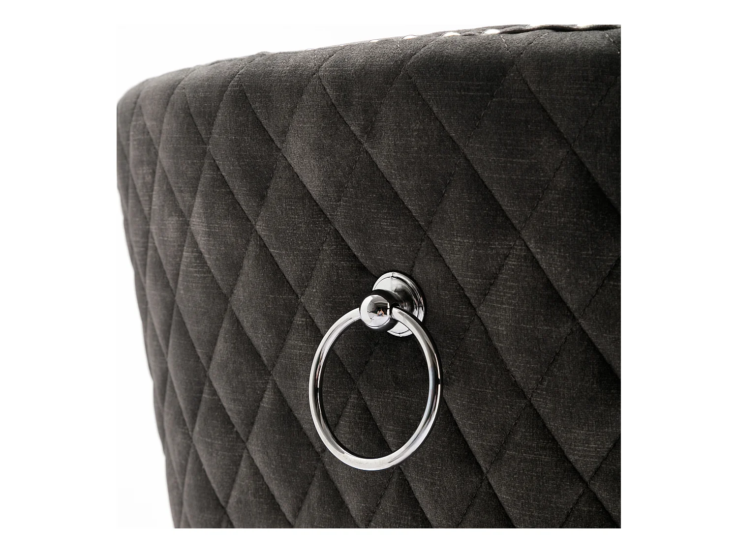 Set van 6 fluwelen eetkamerstoelen met rugleuning - houten poten - grijs