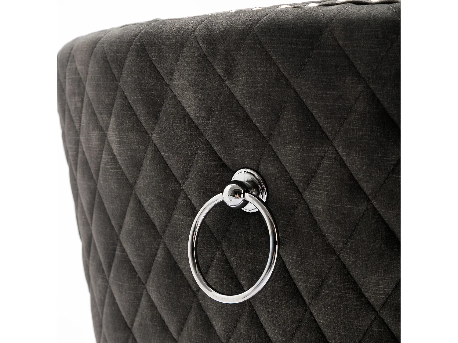 Set van 6 fluwelen eetkamerstoelen met rugleuning - houten poten - grijs