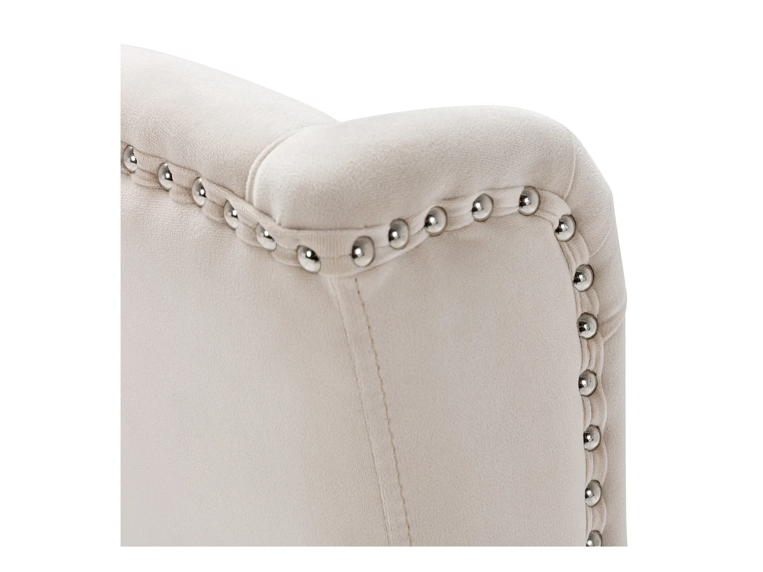 Lot de 2 chaises à manger en velours avec dossier - pieds en bois noir - beige