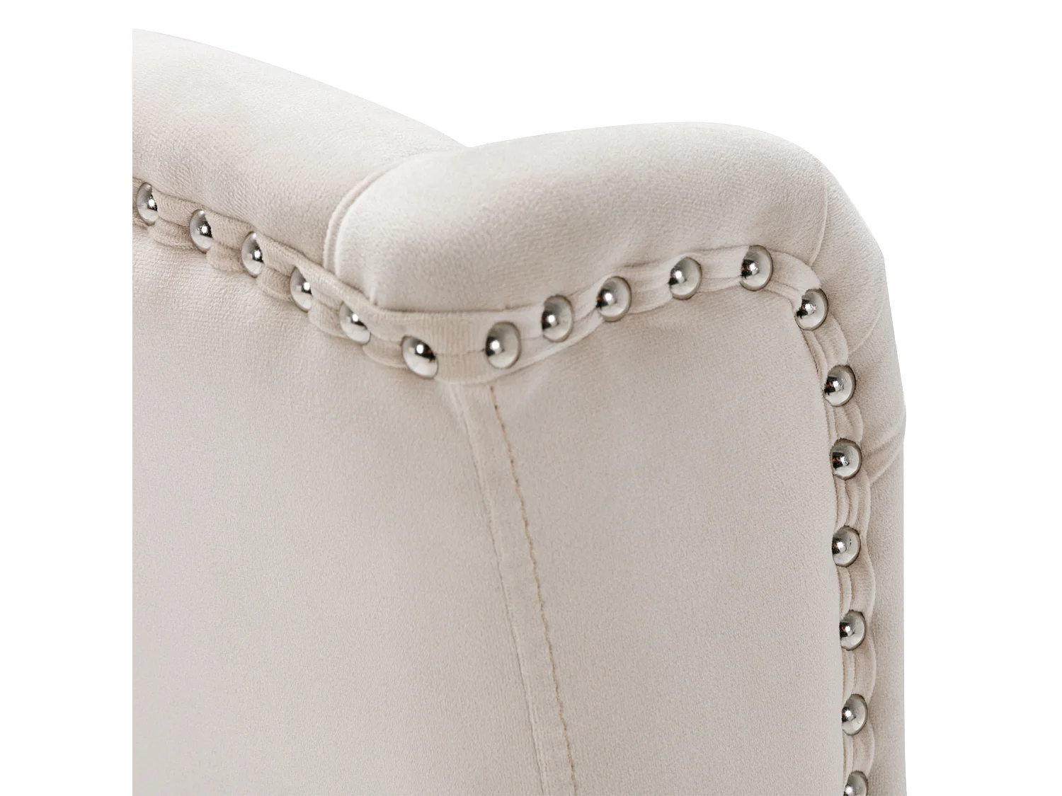 Lot de 2 chaises à manger en velours avec dossier - pieds en bois noir - beige