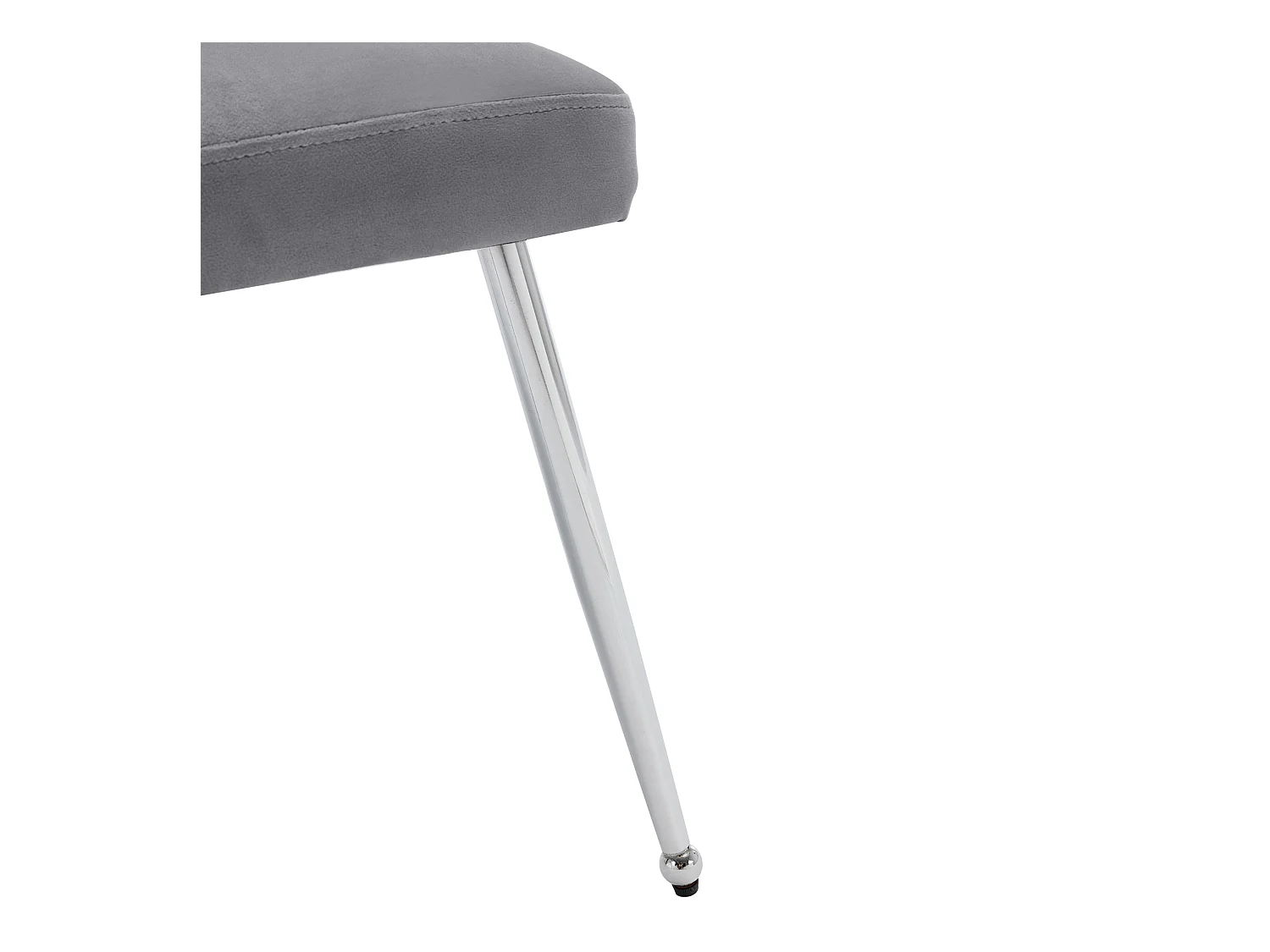 Lot de 2 chaises à manger en velours avec support lombaire et dossier - pieds en métal - gris