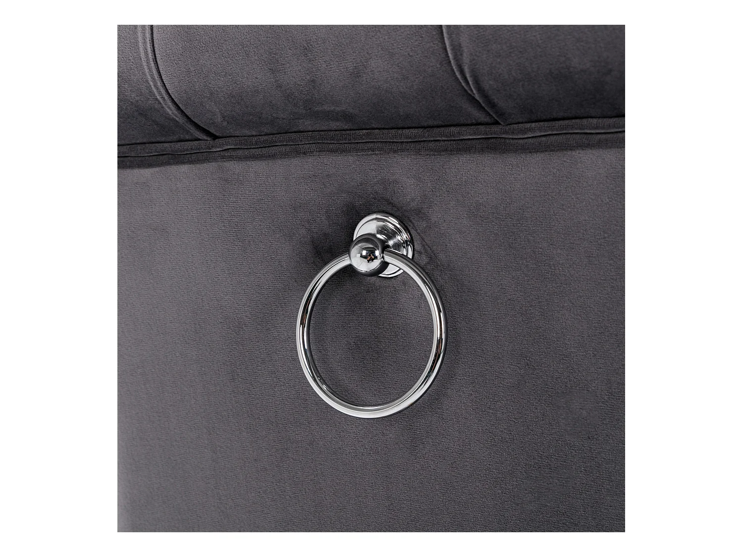 Lot de 2 chaises à manger en velours avec dossier - pieds en bois doré - gris