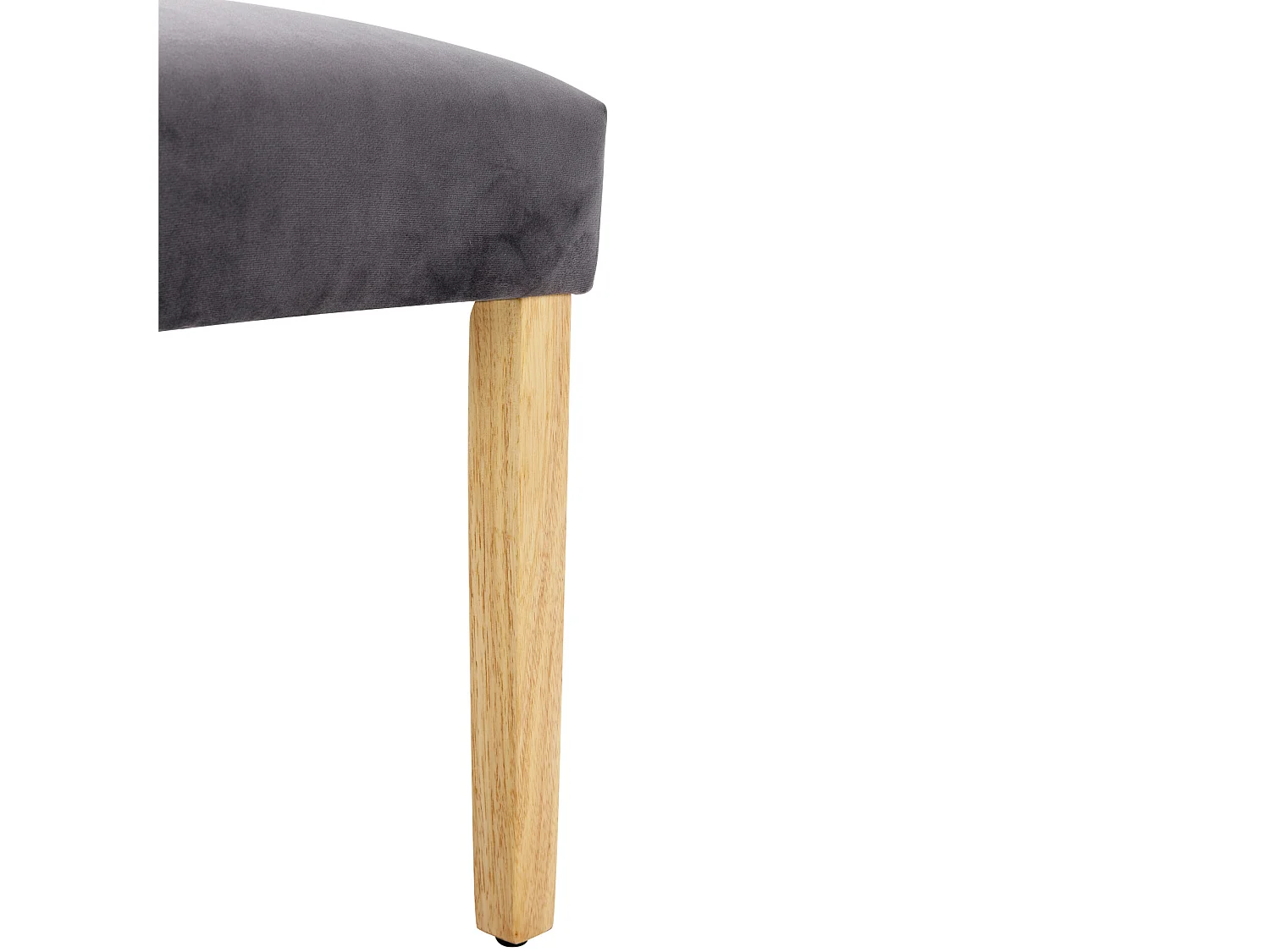 Lot de 2 chaises à manger en velours avec dossier - pieds en bois doré - gris